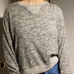 soft cropped gray sweater